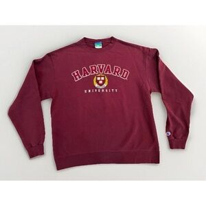 Vintage 90’s Harvard University Champion Sweatshirt Embroidered Felt Spell Out